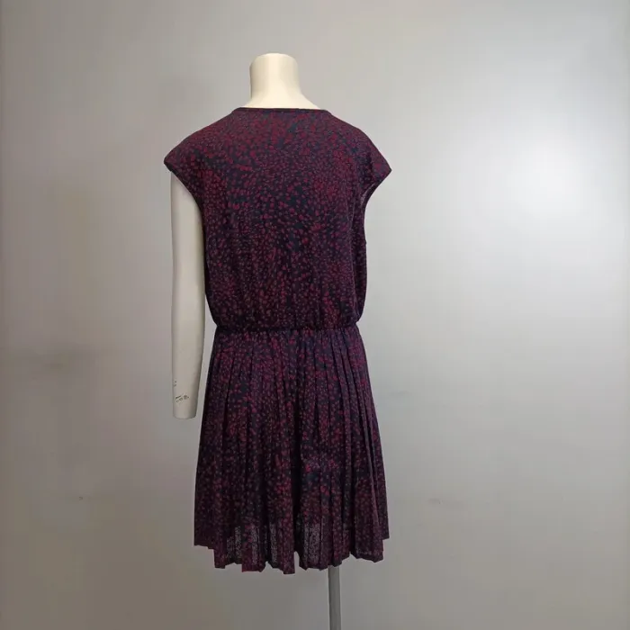 Robe bleue à motifs rouge Promod col en V - taille M robe mi-longue - A150 - photo numéro 3