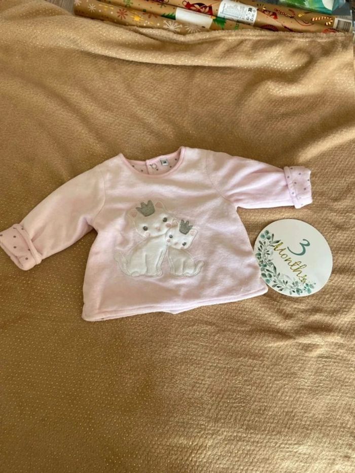 Haut pyjama  velour  3 mois