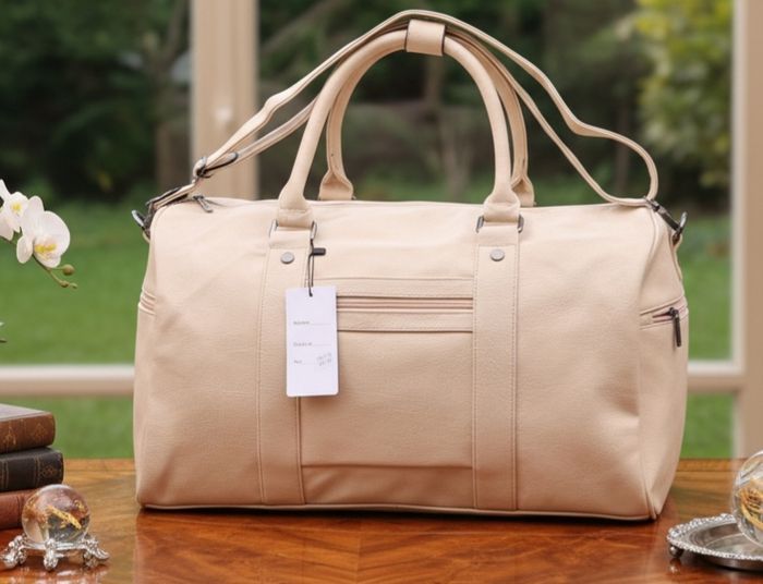 Sac de voyage en cuir pu lisse haute qualitie - photo numéro 3