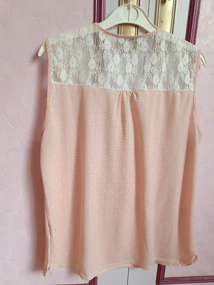 Blouse saumon écru "cache-cache"  T.44 - photo numéro 6