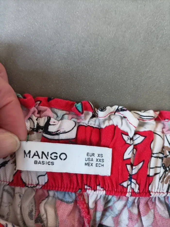 Pantalon 7/8 ème Mango rouge fleuri XS - photo numéro 4