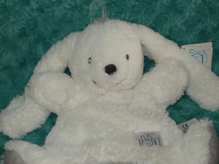 Doudou lapin marionnette blanc made withe love Simba toys 🐰Neuf - photo numéro 2