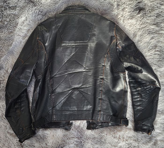 Blouson cuir Chyston café racer biker homme cuir mouton Noir Vieilli taille Ln - photo numéro 4