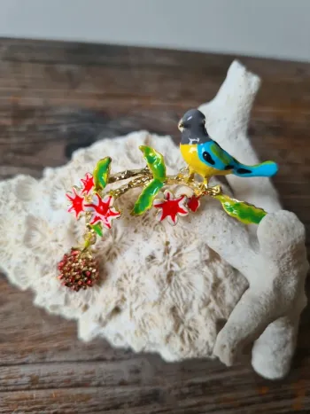 Superbe broche oiseau