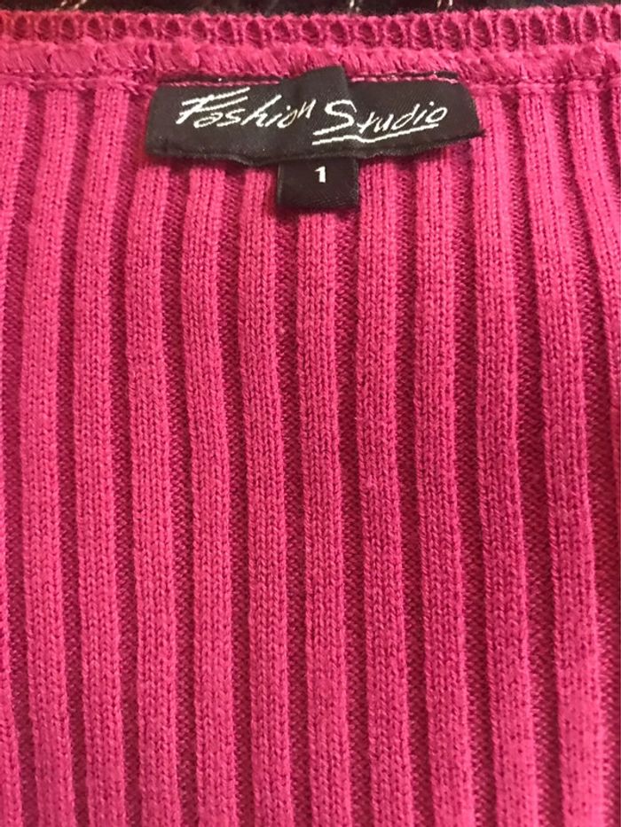 pull col rond échancré vieux rose neuf - photo numéro 4