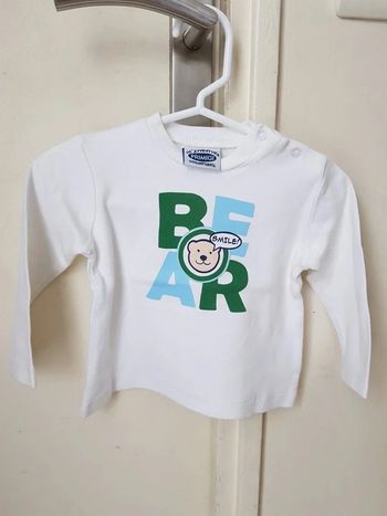 Tee-shirt blanc - T. 9 mois