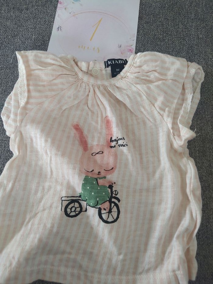 Lot 10 tee shirt fille 1 mois -séparable - photo numéro 5