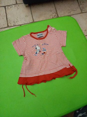 Tee shirt manche courte rouge 18 mois