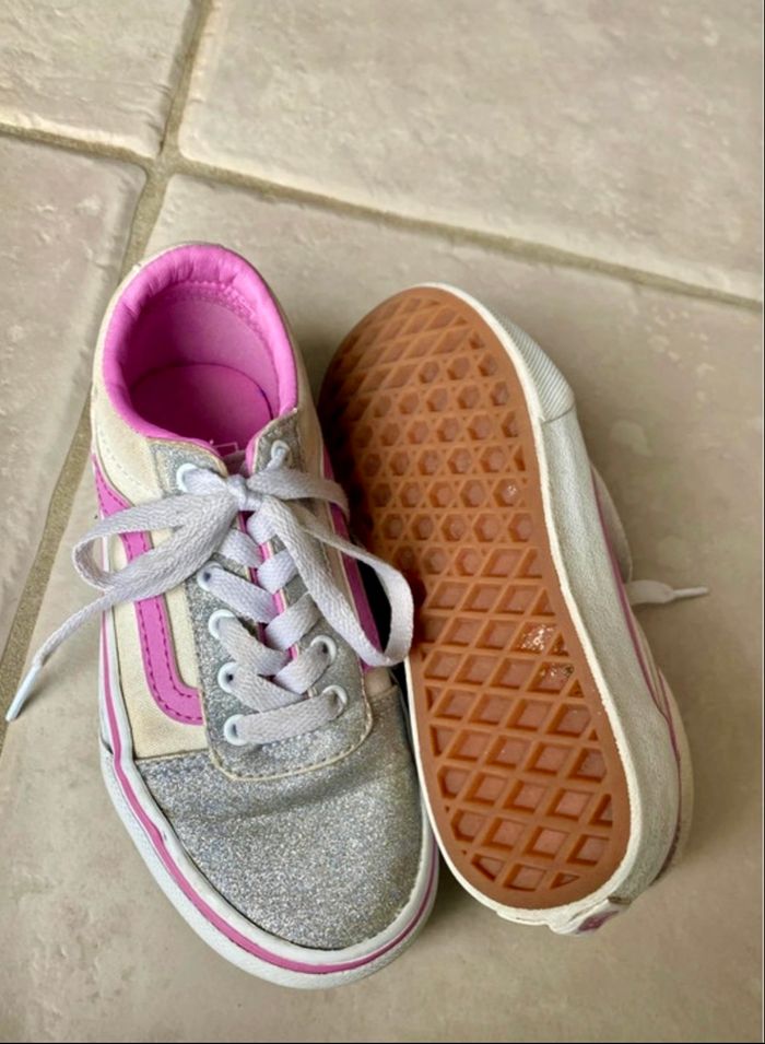 Vans enfant taille 29 rose et paillette - photo numéro 2