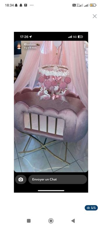 Berceau nuage rose