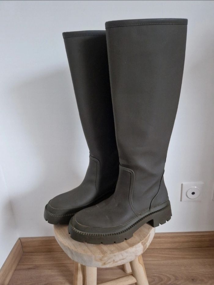 Bottes kaki femme Zara Pointure 40 - photo numéro 2