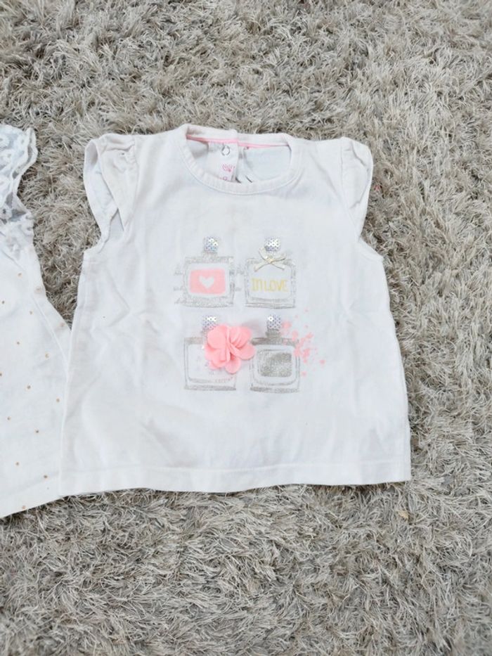Lot de t-shirt bébé fille taille 6 mois été - photo numéro 2