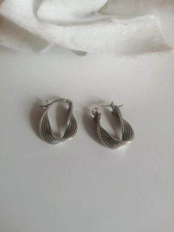 🌸Boucles d'oreilles torsadées #argent 🌸
