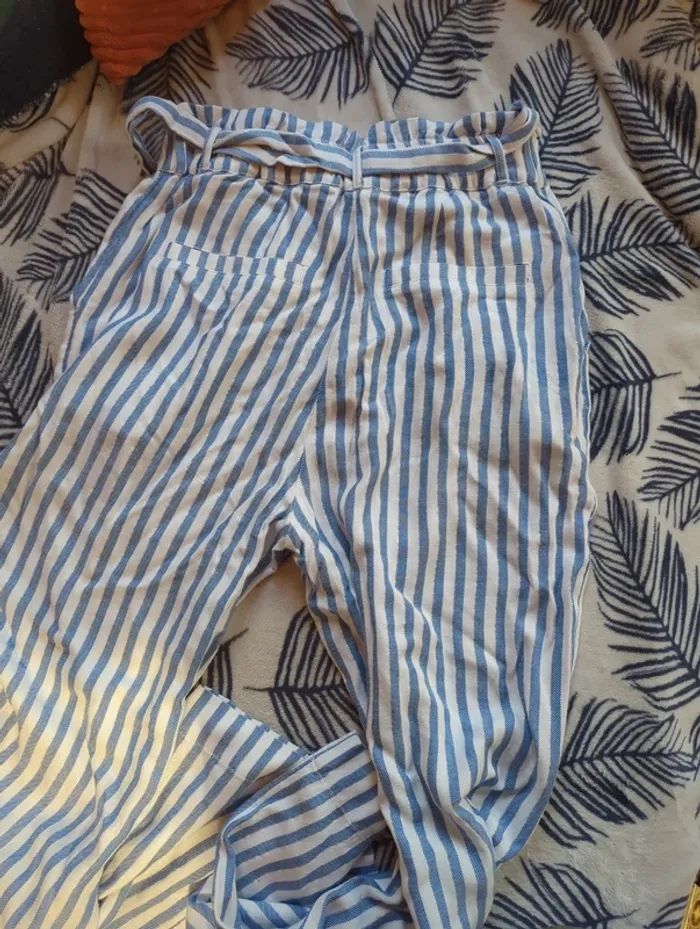 Pantalon rayé jambes évasées - photo numéro 6