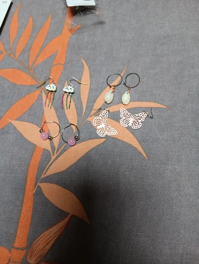 Lot de 4 paires de boucles oreilles enfant