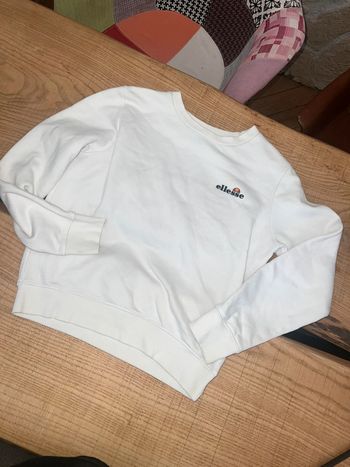 Pull sweat ellesse fille ado 12 13 ans blanc XXS