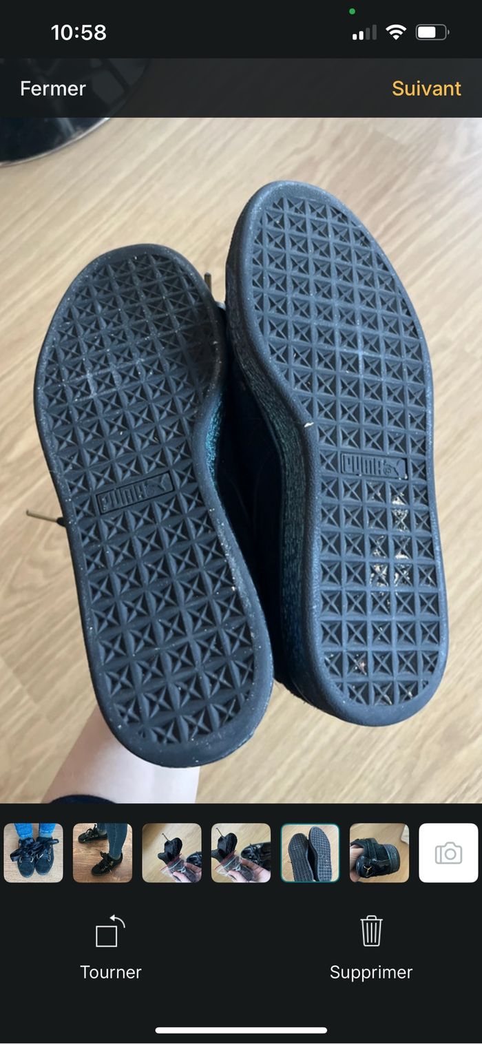 Puma Suède heart noire avec semelle à reflets - photo numéro 6