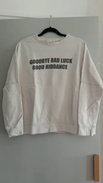 Sweat H&M blanc à message
