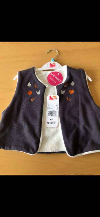 Gilet fille chaud sans manches sucre d'orge 6 ans