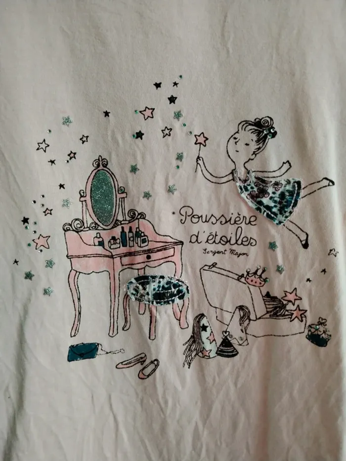 T-shirt manches longues fée Poussière d'étoiles SGMJ 9 ans - photo numéro 3