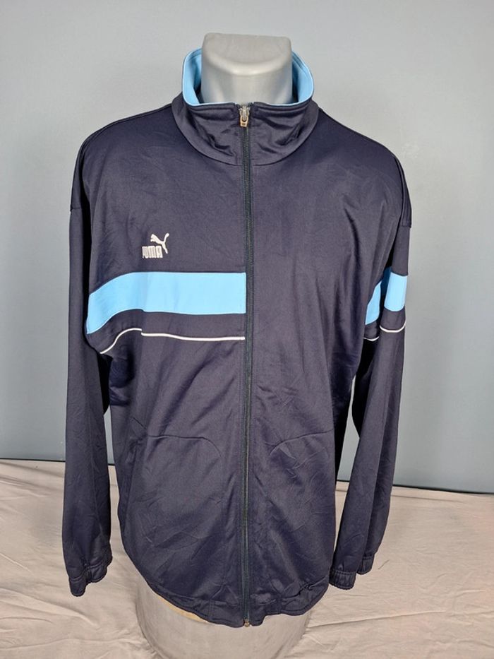 veste légère / Track jacket puma vintage/ homme - taille XL / bleu claire et bleu foncé- brodé (456)