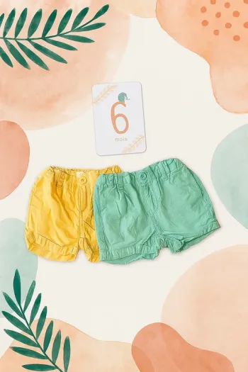 Lot de 2 shorts bébé Marque Mes Petits Cailloux