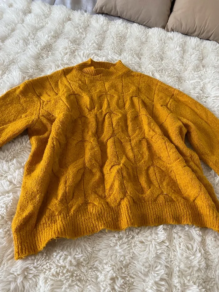 Pull jaune moutarde Jennyfer taille S - photo numéro 3