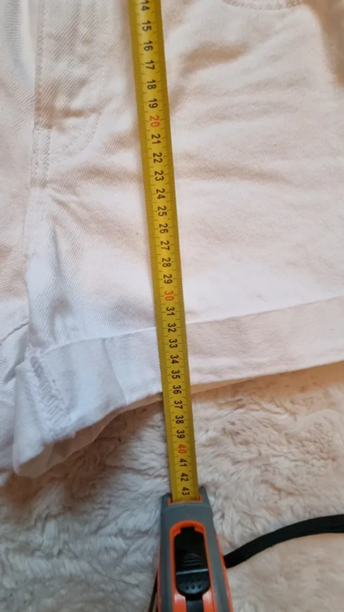 Short en jean blanc Mango taille 36 - photo numéro 7