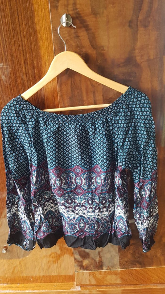 Blouse col rond imprimé - photo numéro 2