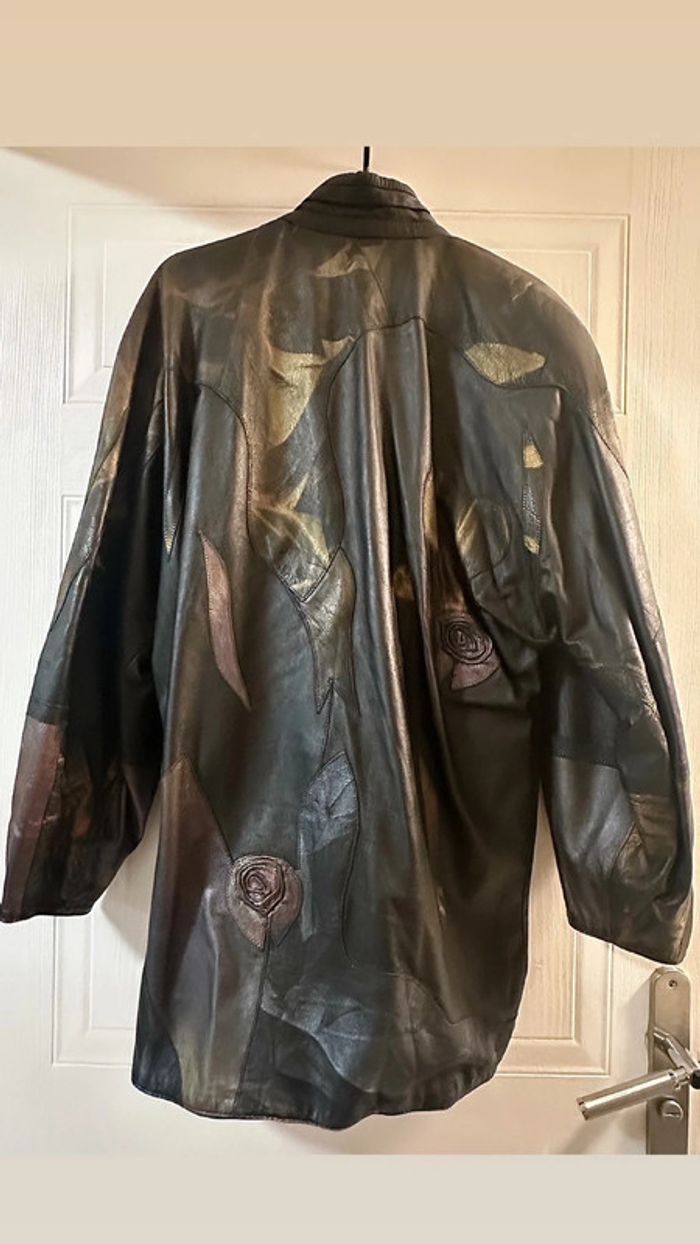Manteau en Cuir Vintage taille 44 - photo numéro 2