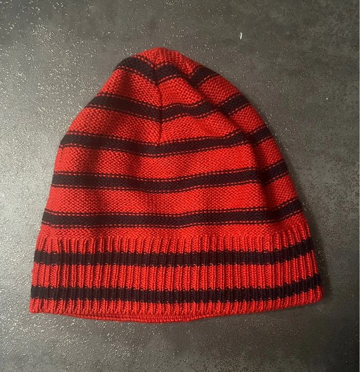 Bonnet fille Petit bateau taille 51 rouge et noir avec un noeud - photo numéro 4