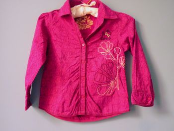 Chemise Fille Chipie originale 6 ans violet rose fleurs TBE