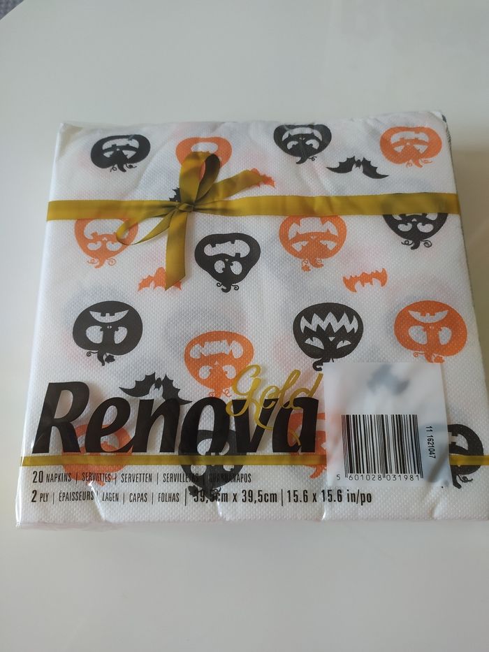 Lot de 2 paquets de grandes serviettes en papier Halloween Renova neufs - photo numéro 3