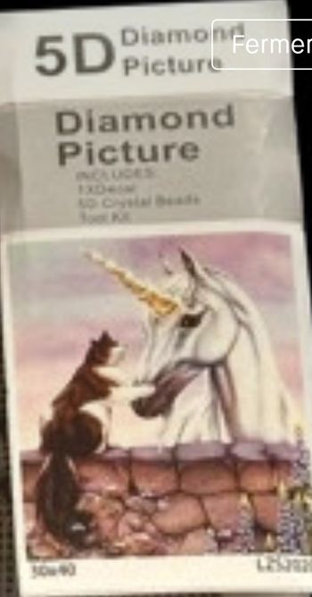 Diamond painting licorne