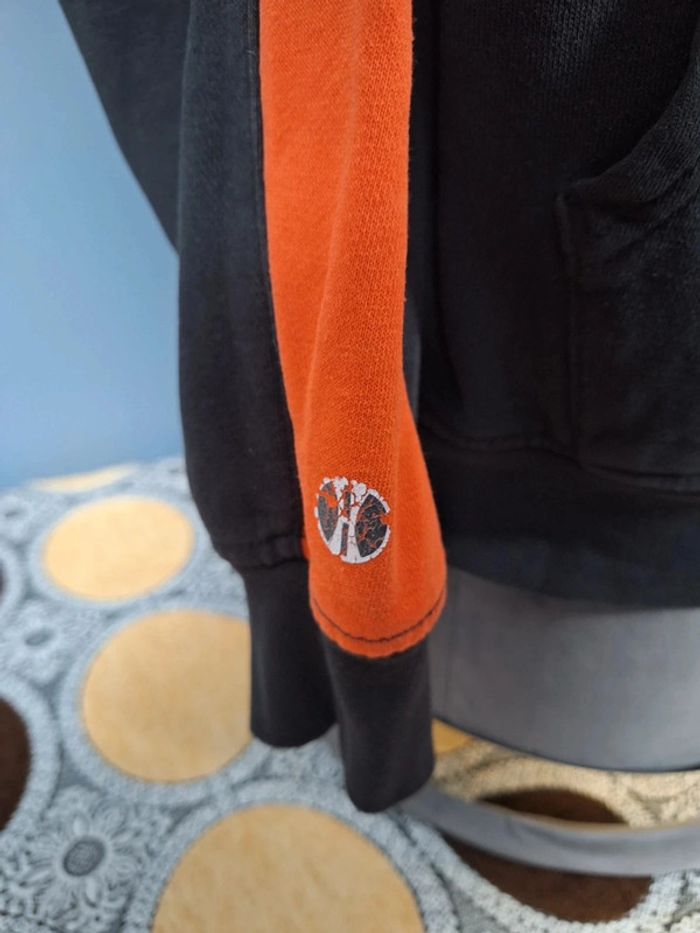 sweat a capuche holloway / Hoodie / homme taille L / noir et orange - brodé / togers cherry (389) - photo numéro 6