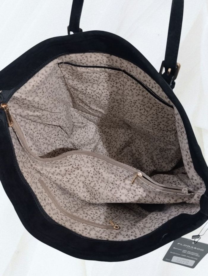 Sac cabas suédine noir - photo numéro 3