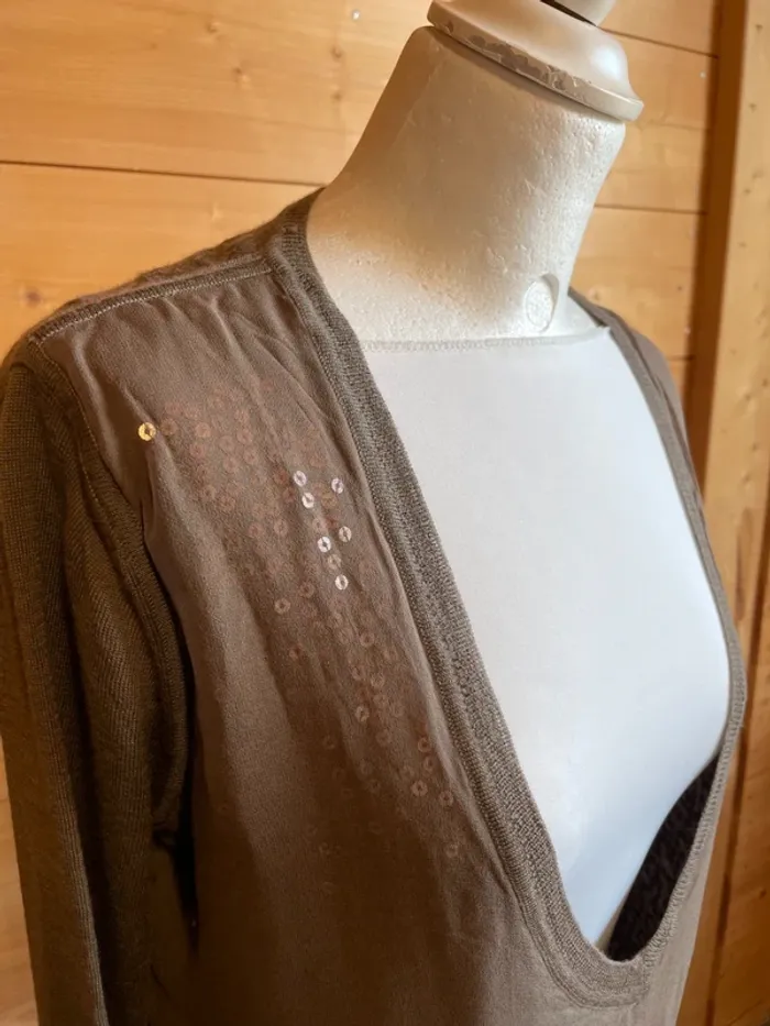 Robe GUESS marron glacé – 100% laine & soie – taille M (T2) - photo numéro 2