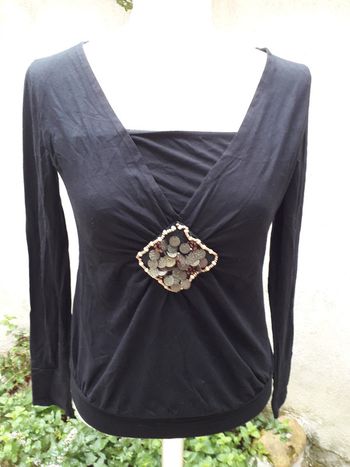 Tee-shirt manches longues - Piécettes et perles