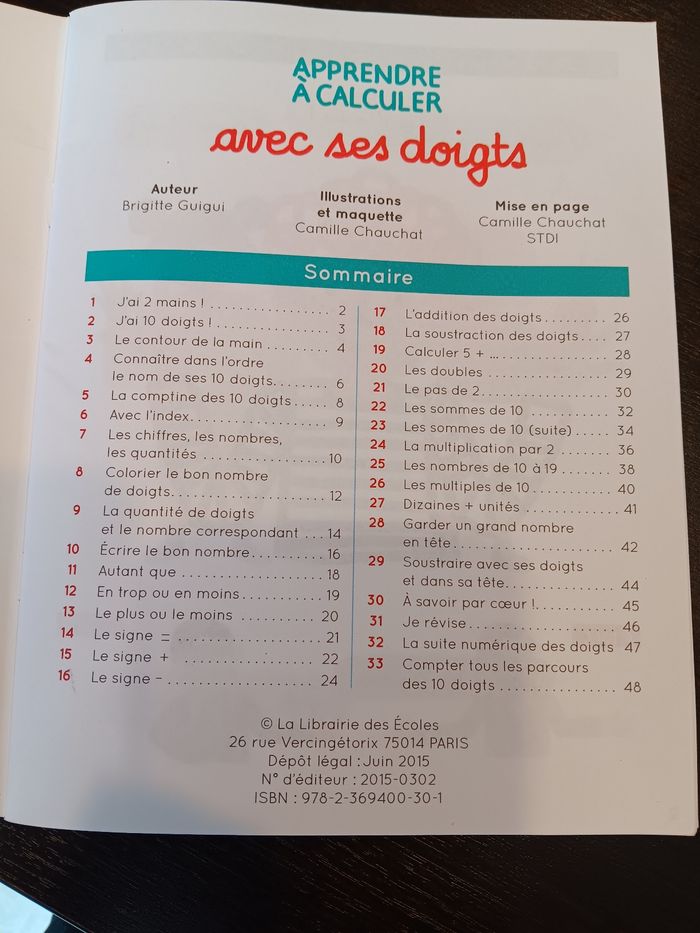 Livre apprendre à calculer avec ses doigts La librairie des écoles - photo numéro 3