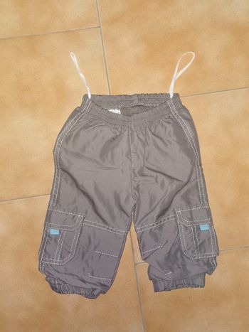 Pantalon fluide gris et bleu 12mois