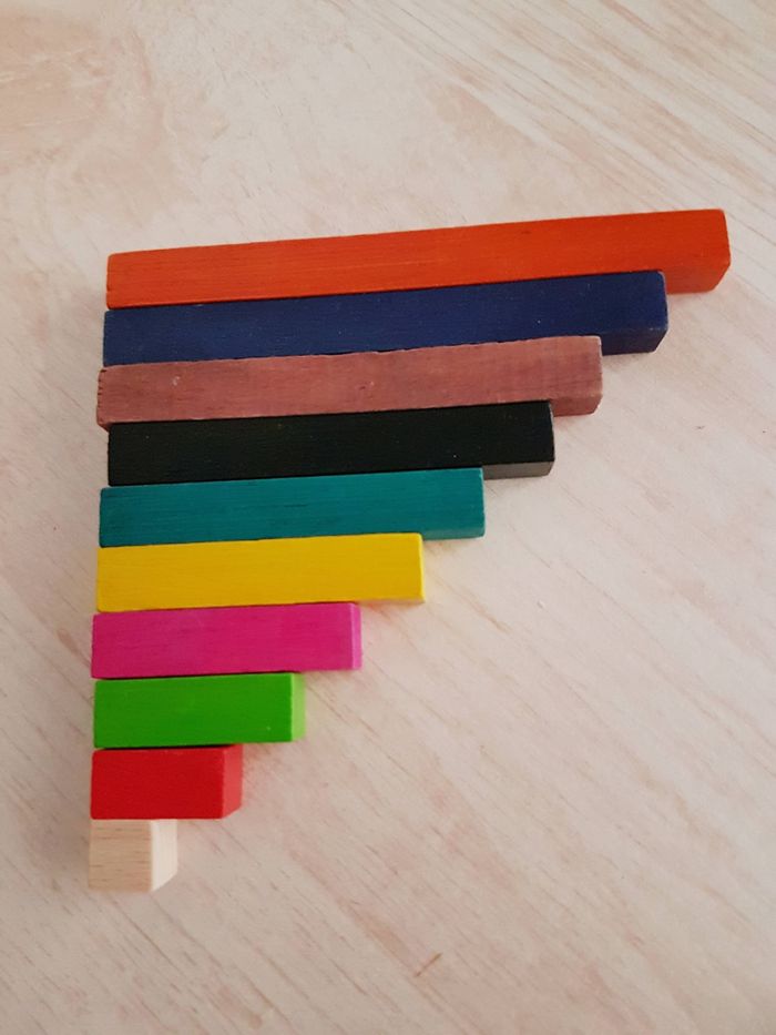 Bâtons de calcul en bois, réglettes cuisenaires, coffret les nombres en couleurs - photo numéro 7
