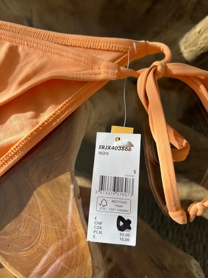 Bas de maillot de bain Roxy femme orange clair ficelles - photo numéro 4