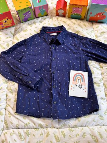 chemise manches courtes u essentiel 8 ans bleu marine