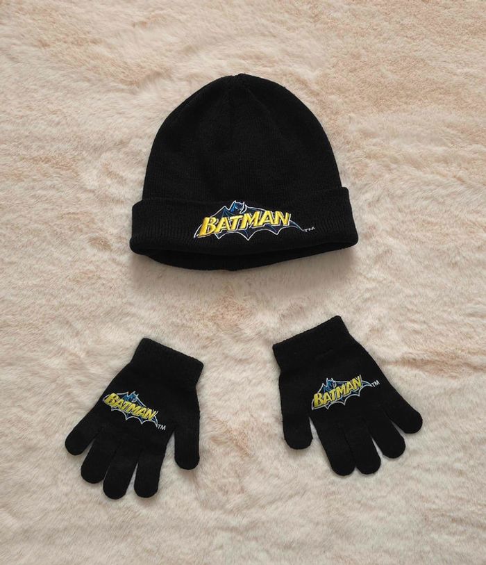 Ensemble bonnet et gants batman
