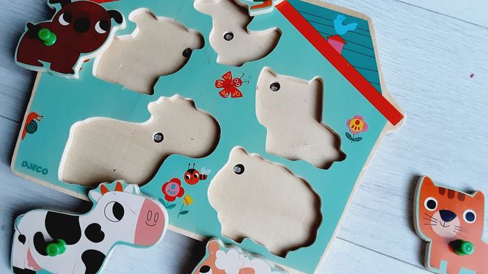 Jeu jouet Puzzle sonore Djeco animaux ouaf woof - photo numéro 3