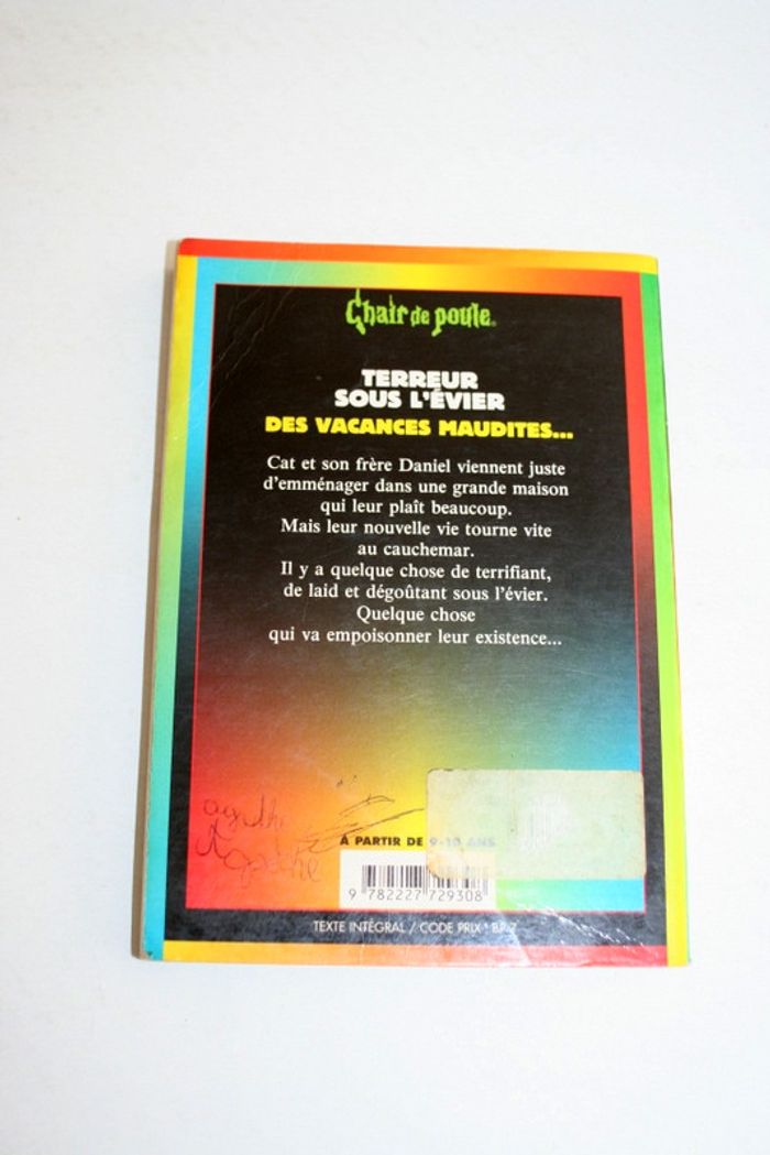 Chair de poule n°21 Terreur sous l'évier de R.L.Stine, Bayard - photo numéro 2