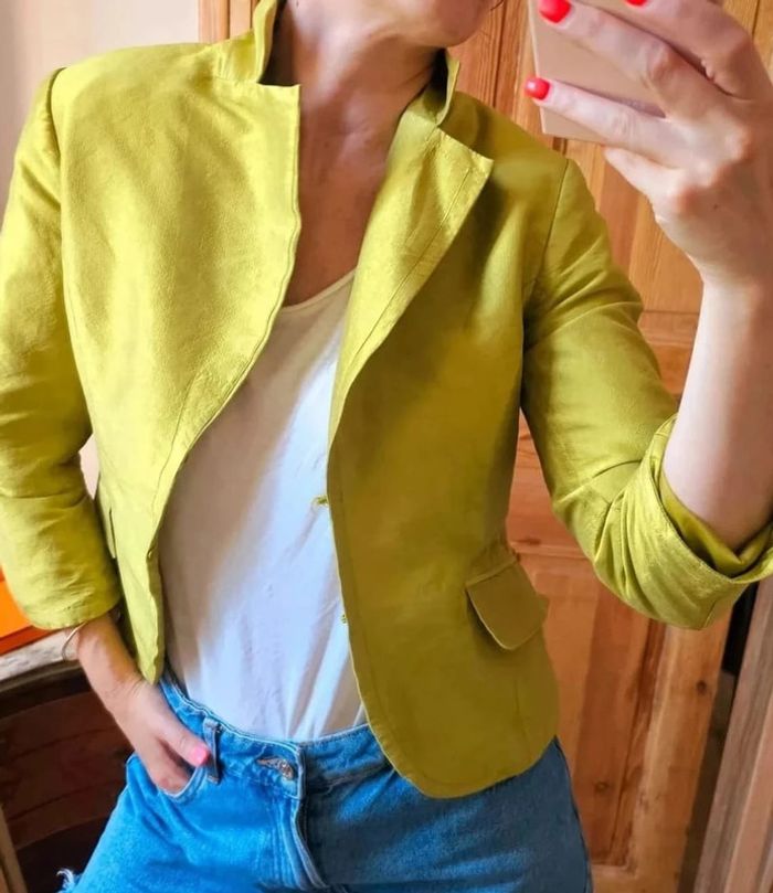 Veste en soie courte h&m 36 - photo numéro 2