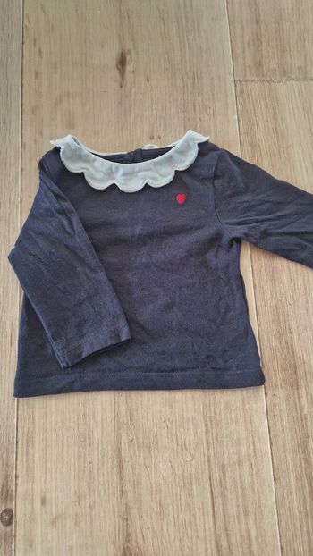 T-shirt manche longue bébé fille 1 mois