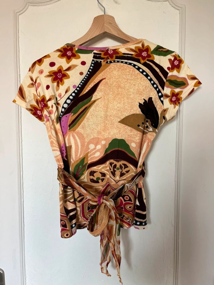 🌺 Top teeshirt René Derhy cintré multicolore – Taille M 🌺 - photo numéro 3