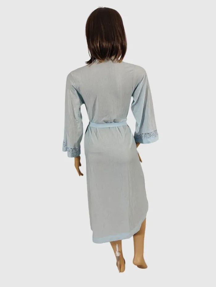 Peignoir Bleu Clair, Taille M - Confort Doux et Enveloppant ! - photo numéro 4